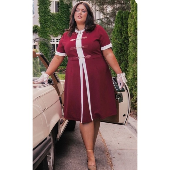 Jessakae grace dress red burgundy white 3X NWT - Picture 2 of 15